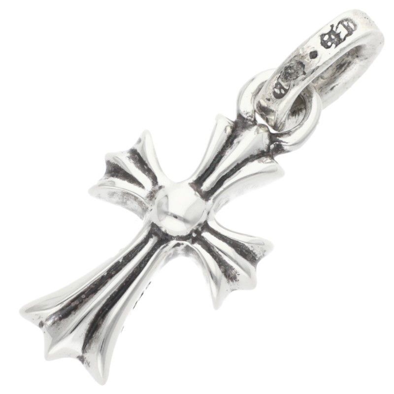 Chrome Hearts Crs Bbyfat P Dmnd Baby Fat Pave Diamond Charm Silver Necklace Top