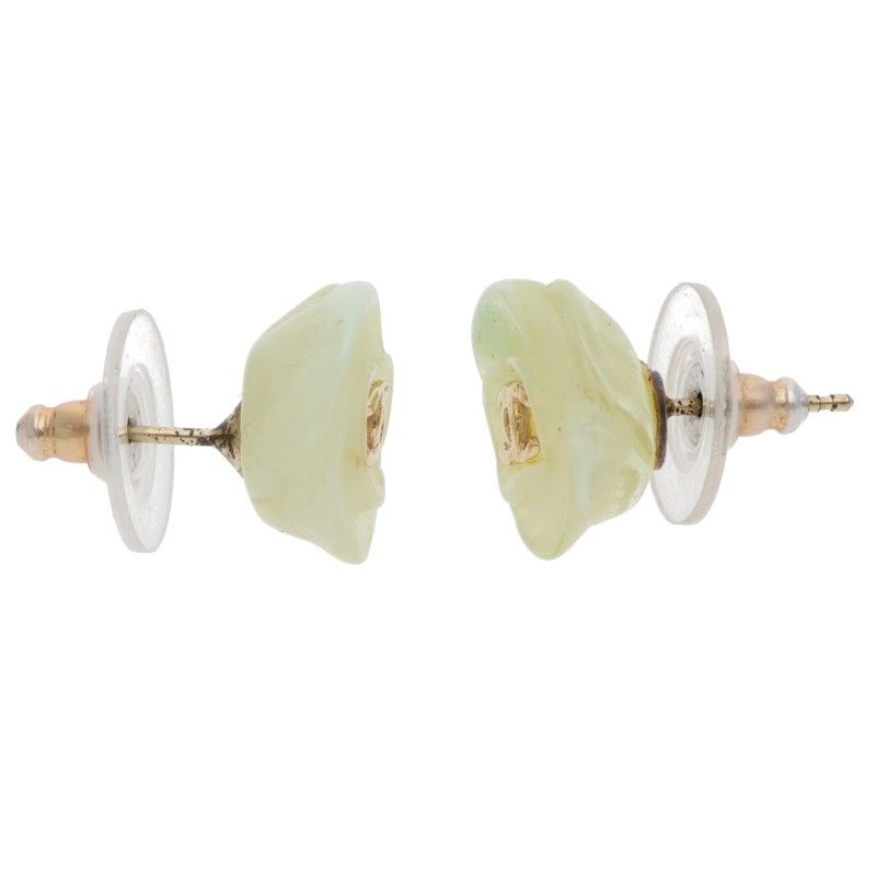 Chanel Camellia CC Logo Earrings