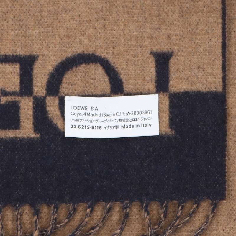Loewe Logo Cashmere Blend Wool Scarf