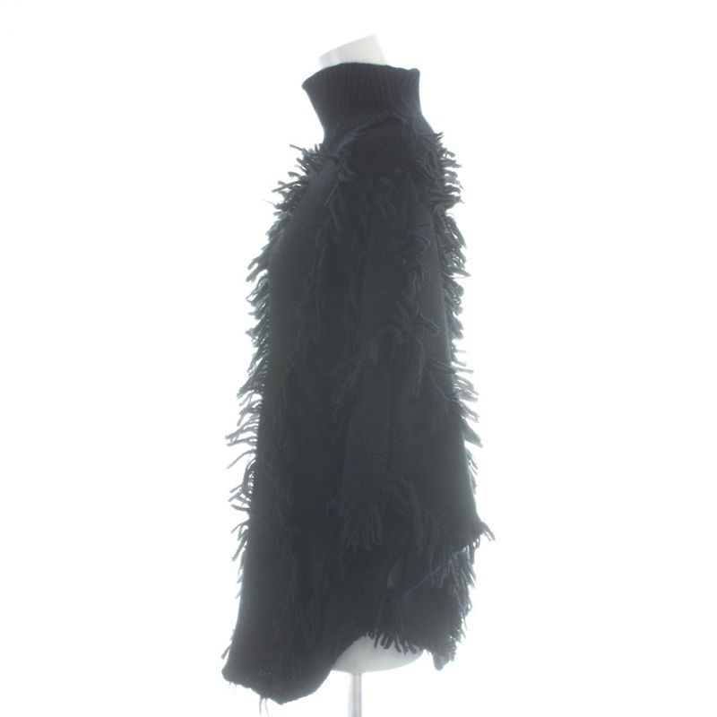 Dior Sleeveless Knit Sweater Poncho Wool Cashmere Blend Black MW