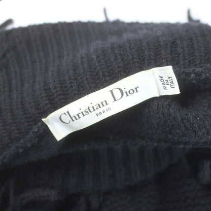 Dior Sleeveless Knit Sweater Poncho Wool Cashmere Blend Black MW