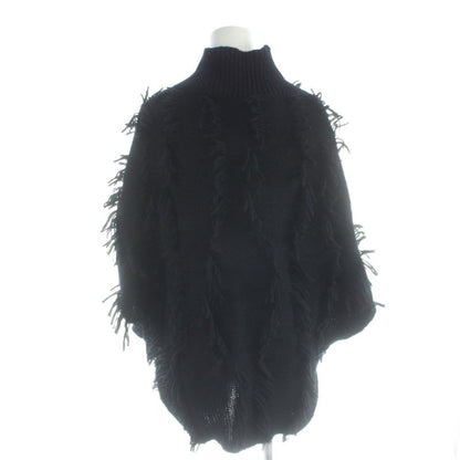 Dior Sleeveless Knit Sweater Poncho Wool Cashmere Blend Black MW