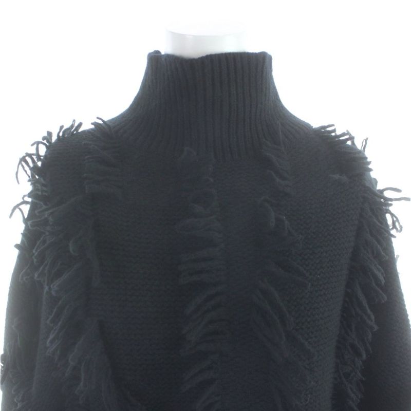Dior Sleeveless Knit Sweater Poncho Wool Cashmere Blend Black MW