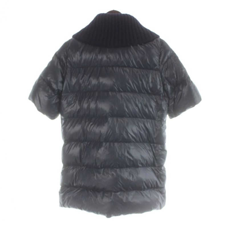 Prada Sport Linea Rossa Down Coat Short Sleeve Knit Color Switch 40 Navy 961 MW