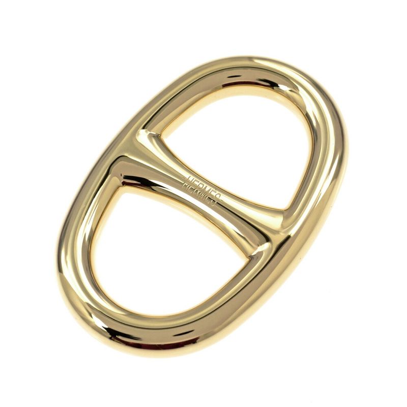 Hermes Scarf Ring Chaine D'ancre Permanent Brass Gold Color GD Necklace Style