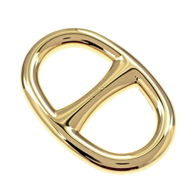Hermes Scarf Ring Chaine D'ancre Permanent Brass Gold Color GD Necklace Style