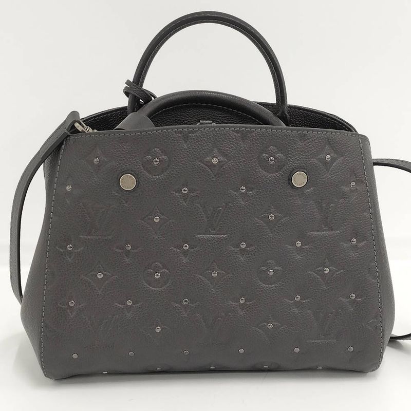 Louis Vuitton Montaigne BB 2-Way Bag Monogram Empreinte Studs Black