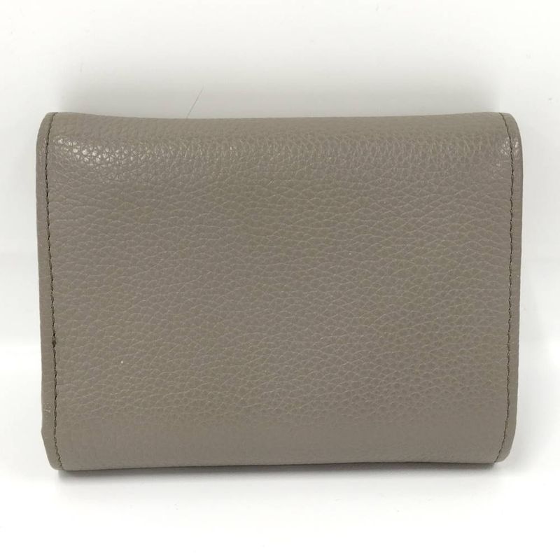 Prada Compact Wallet Trifold Leather Gray