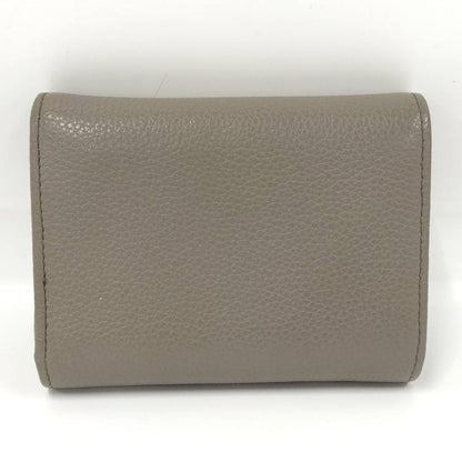 Prada Compact Wallet Trifold Leather Gray
