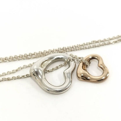 Tiffany & Co Necklace Double Open Heart Elsa Peretti 750 Gold Silver