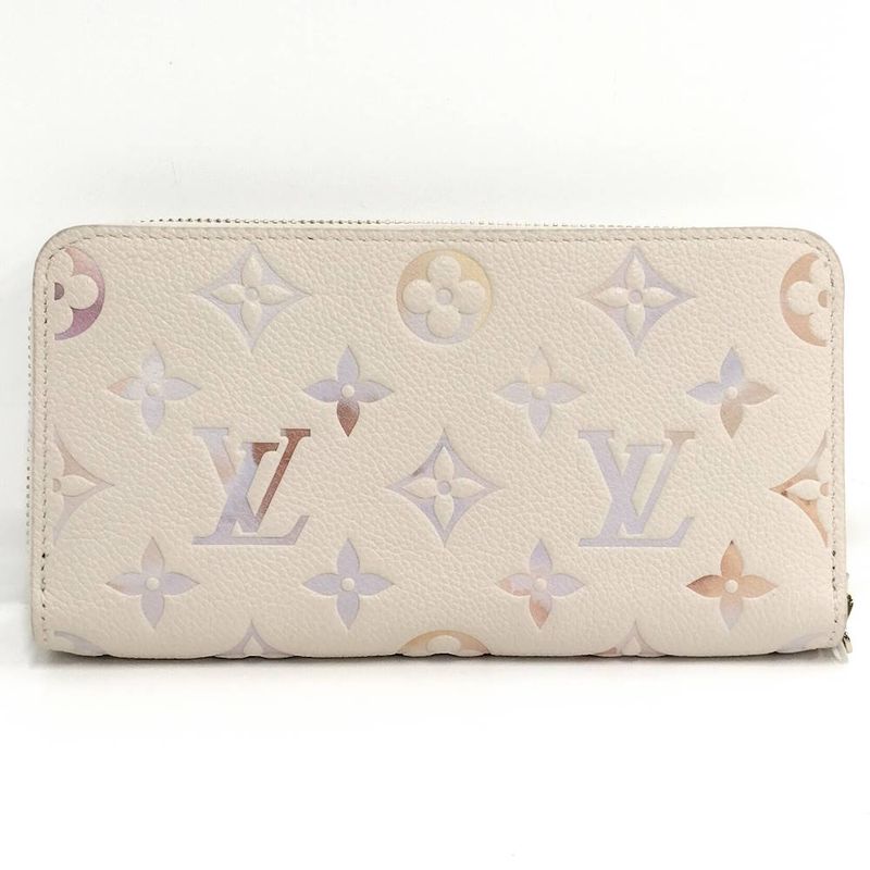 Louis Vuitton Zippy Wallet Zip Around Monogram Empreinte Dream Beige