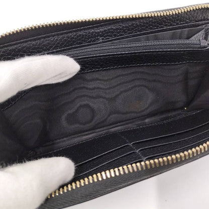 Gucci Soho Zip Around Wallet Interlocking Leather Black