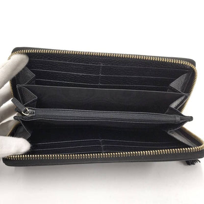 Gucci Soho Zip Around Wallet Interlocking Leather Black