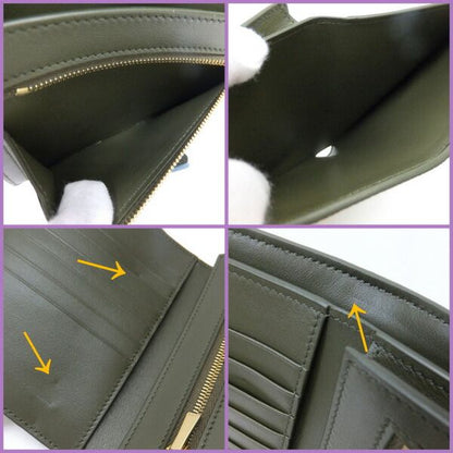 Celine Strap Wallet Grain Calfskin Green Light Blue Bicolor