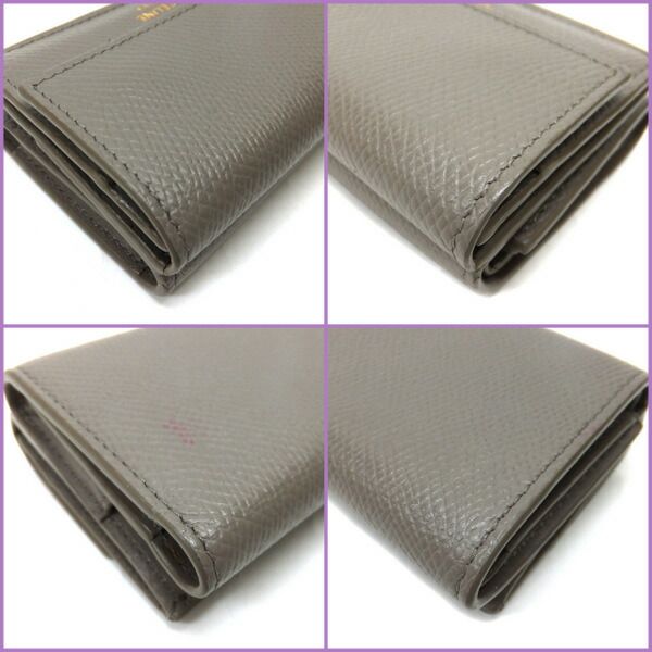 Celine Small Trifold Wallet Leather Gray Gold