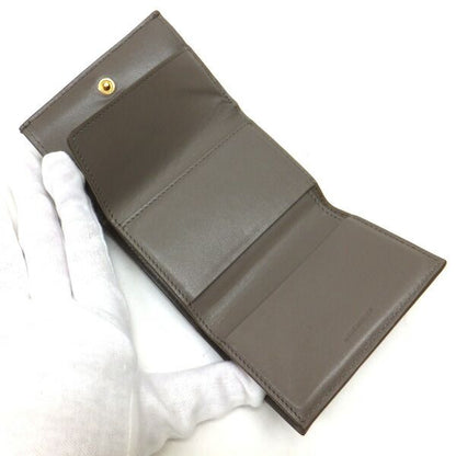 Celine Small Trifold Wallet Leather Gray Gold