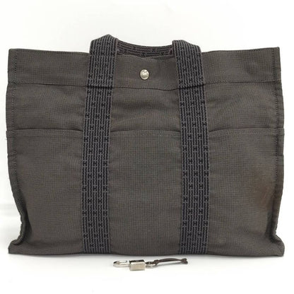 Hermes Her Line MM Handbag Canvas Gray