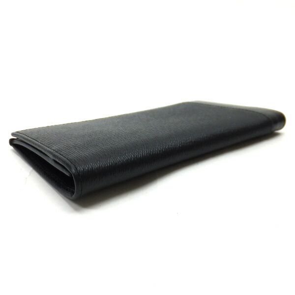 Bvlgari Bifold Wallet Bill & Card Case Leather Black Silver