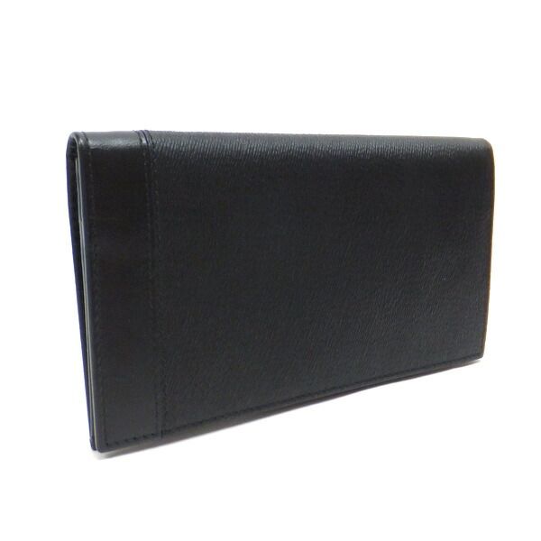 Bvlgari Bifold Wallet Bill & Card Case Leather Black Silver