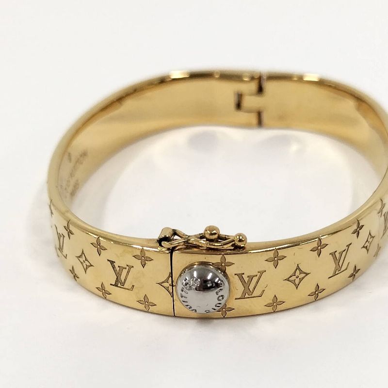 Louis Vuitton Bangle Nanogram Plated Gold Bracelet