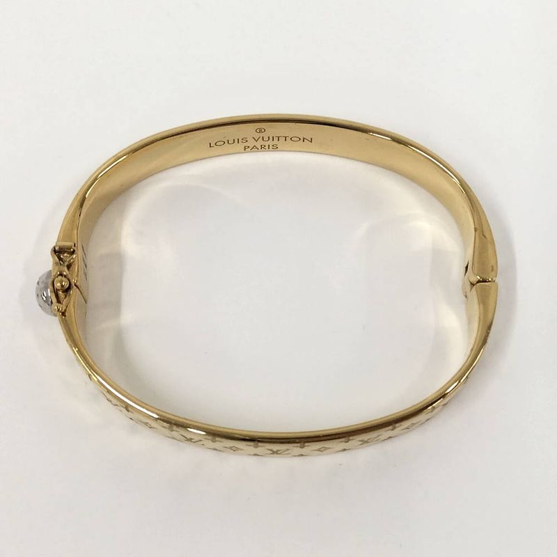 Louis Vuitton Bangle Nanogram Plated Gold Bracelet