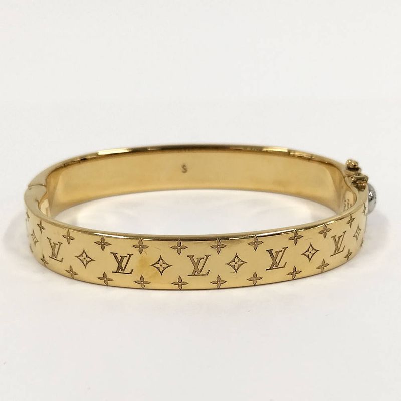 Louis Vuitton Bangle Nanogram Plated Gold Bracelet
