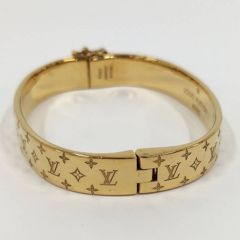 Louis Vuitton Bangle Nanogram Plated Gold Bracelet