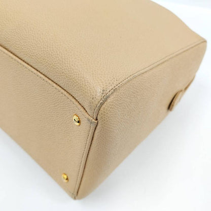 Chanel Chain Shoulder Bag Caviar Leather Beige