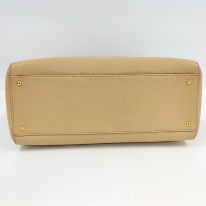 Chanel Chain Shoulder Bag Caviar Leather Beige