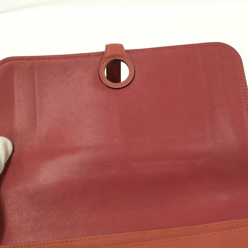 Hermes Dogon GM Bifold Wallet Leather Red