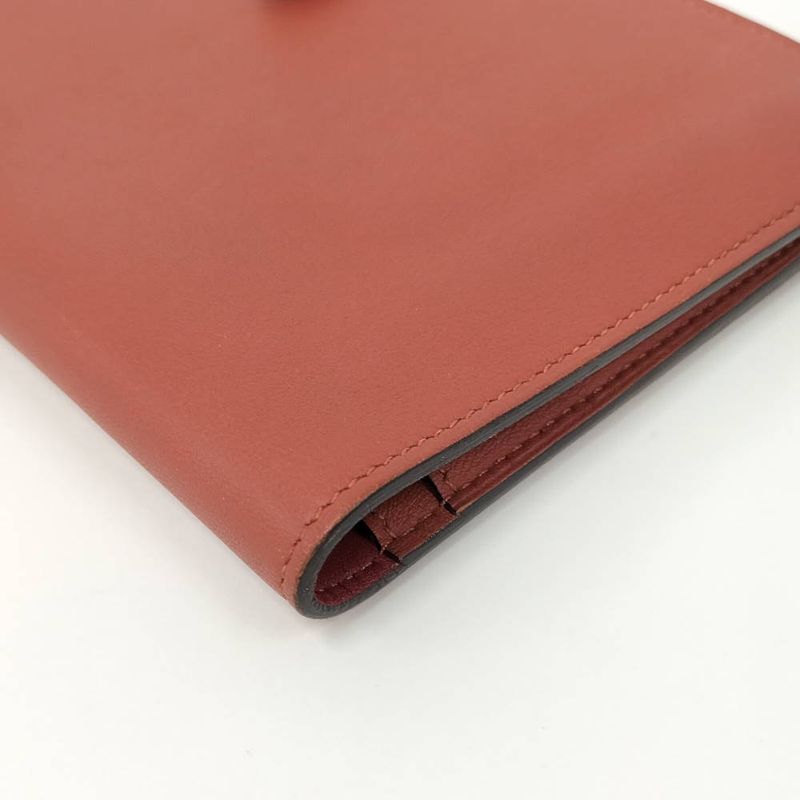 Hermes Dogon GM Bifold Wallet Leather Red