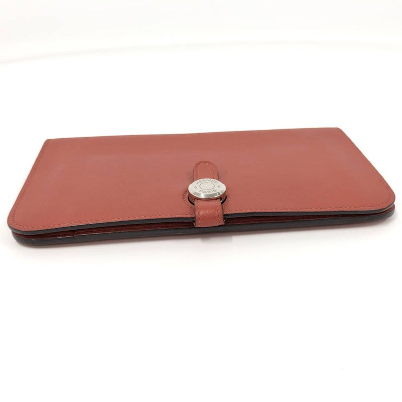 Hermes Dogon GM Bifold Wallet Leather Red
