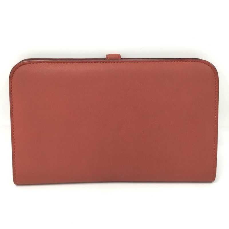 Hermes Dogon GM Bifold Wallet Leather Red