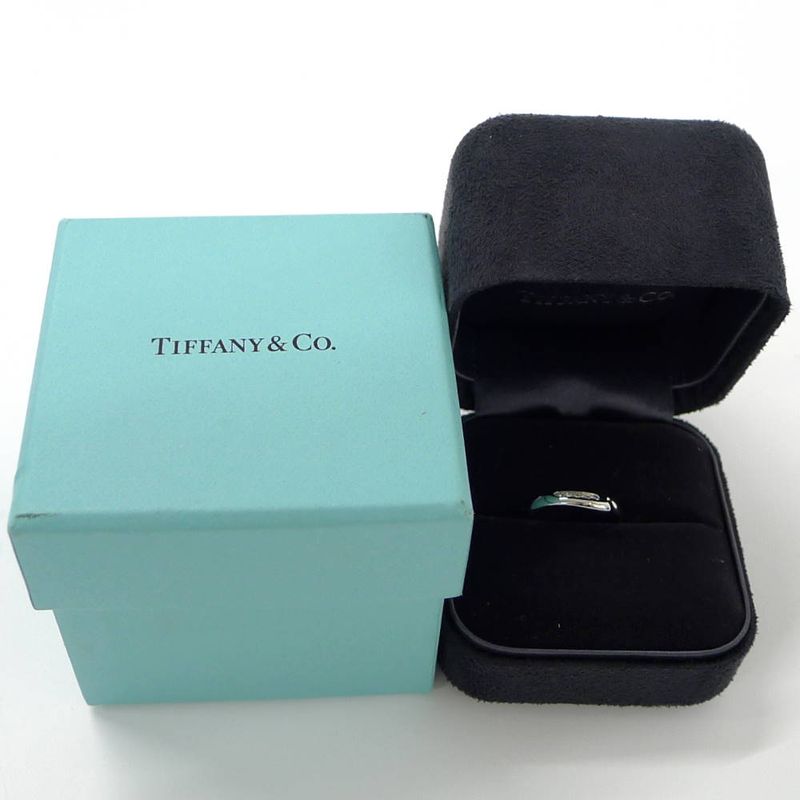 Tiffany & Co Ring Open Heart Band Platinum Diamond