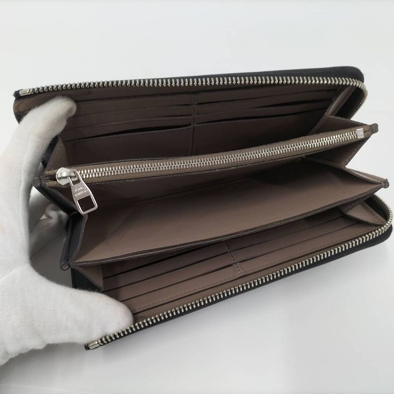 Louis Vuitton Zip Around Wallet Parnassea Portefeuille Comet Leather Noir Black