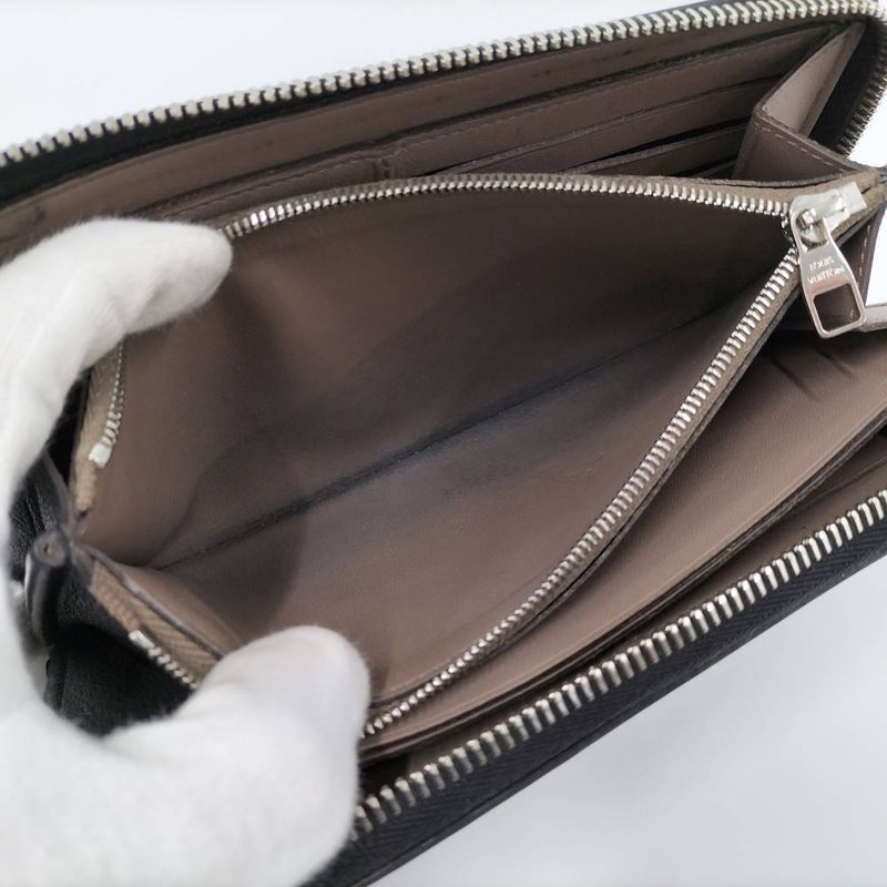 Louis Vuitton Zip Around Wallet Parnassea Portefeuille Comet Leather Noir Black