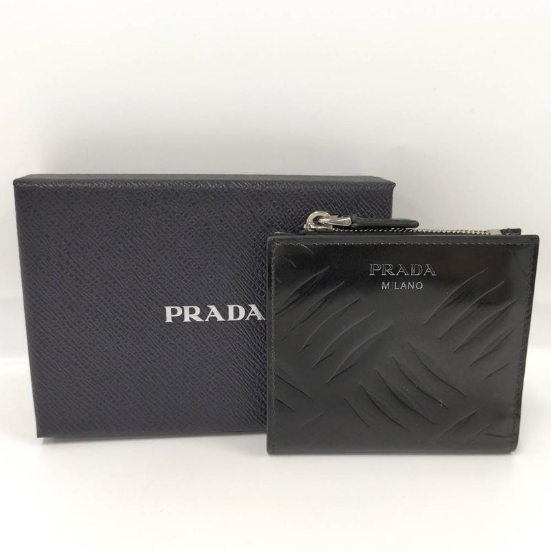 Prada Bifold Wallet Leather Black