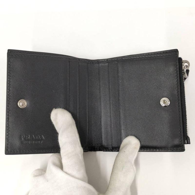 Prada Bifold Wallet Leather Black