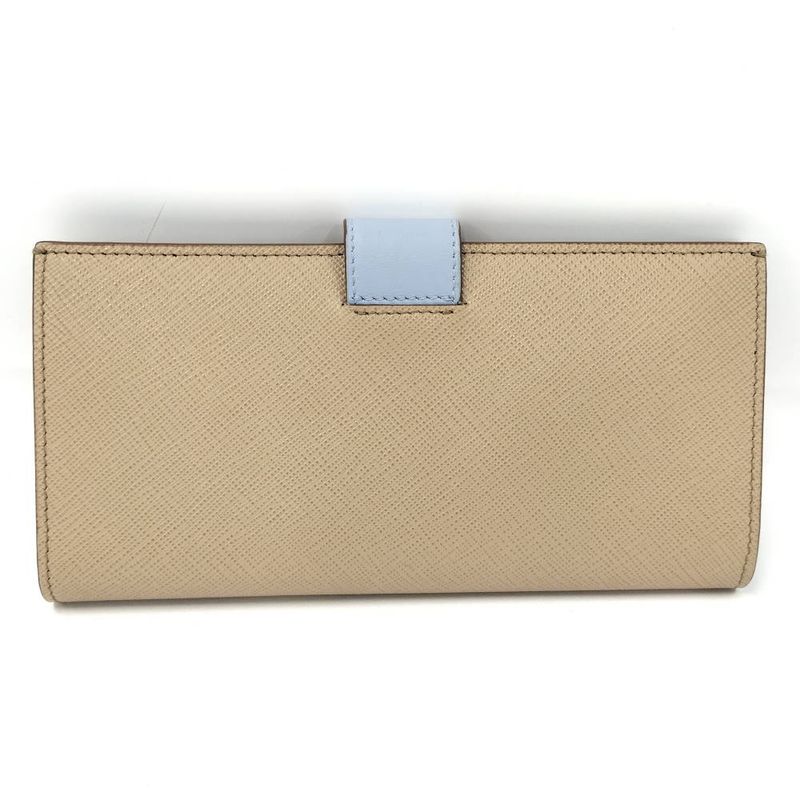 Prada Bifold Wallet Saffiano Leather Beige
