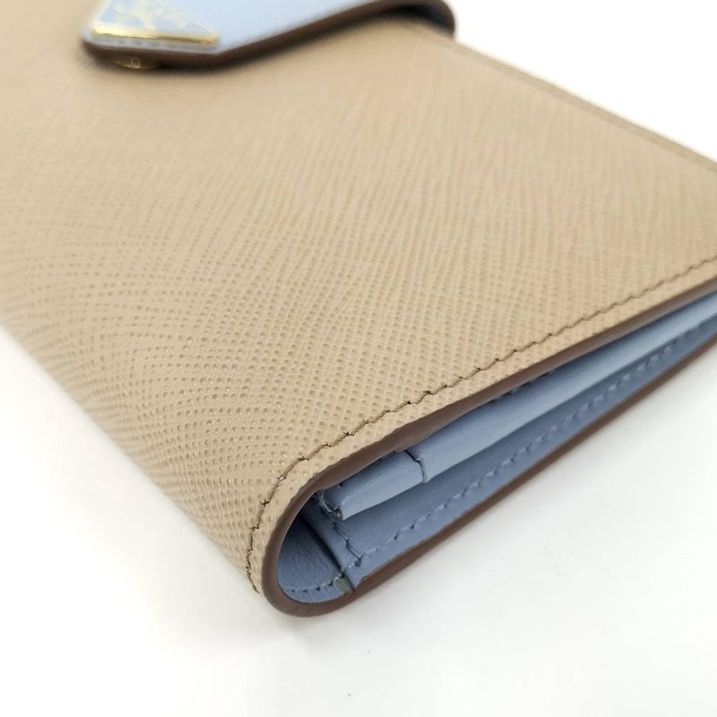 Prada Bifold Wallet Saffiano Leather Beige