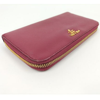 Prada Zip Around Wallet Saffiano Leather Pink