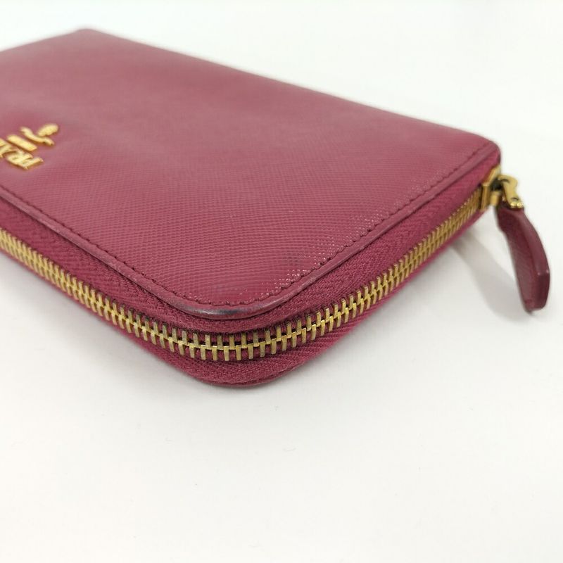Prada Zip Around Wallet Saffiano Leather Pink