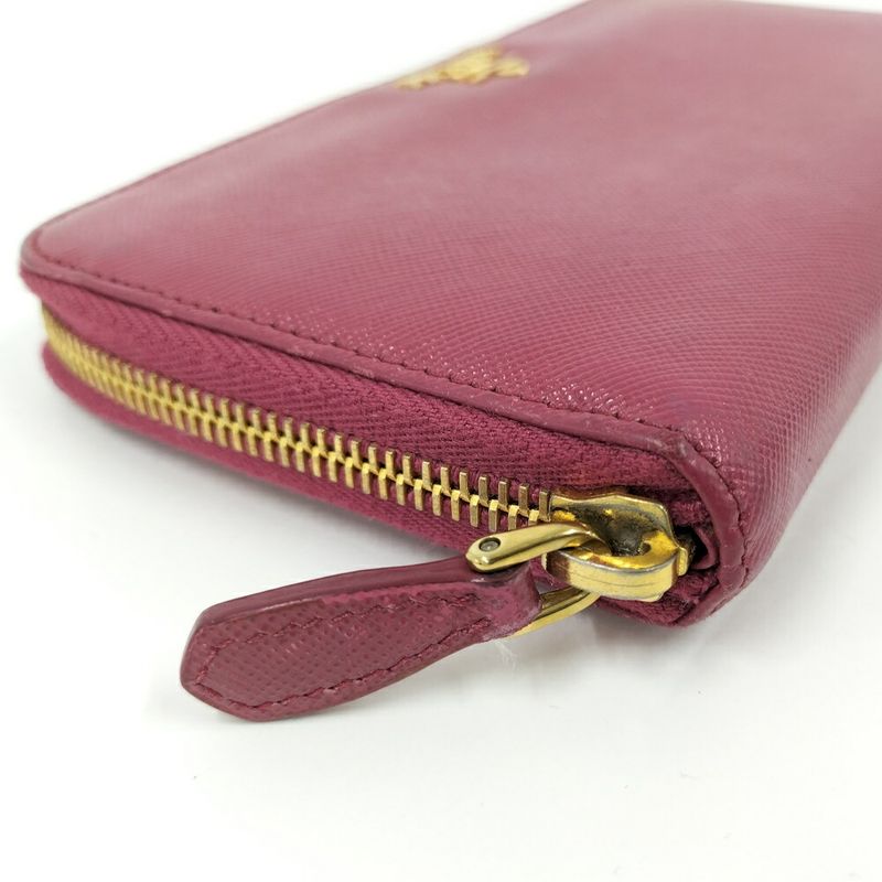 Prada Zip Around Wallet Saffiano Leather Pink