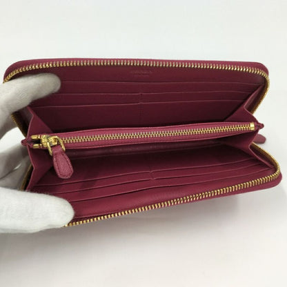 Prada Zip Around Wallet Saffiano Leather Pink