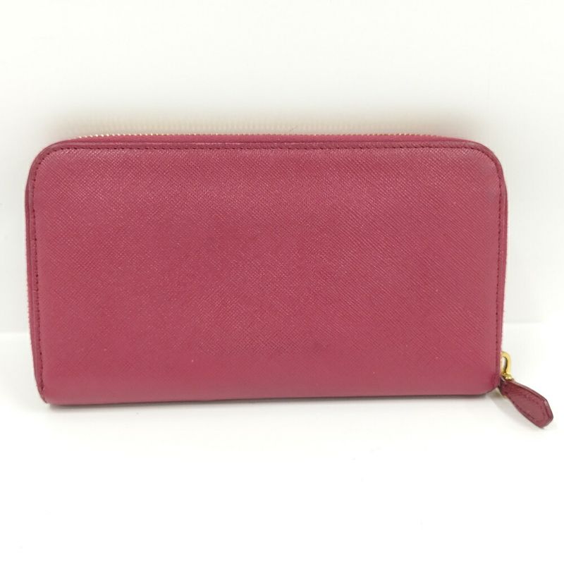 Prada Zip Around Wallet Saffiano Leather Pink