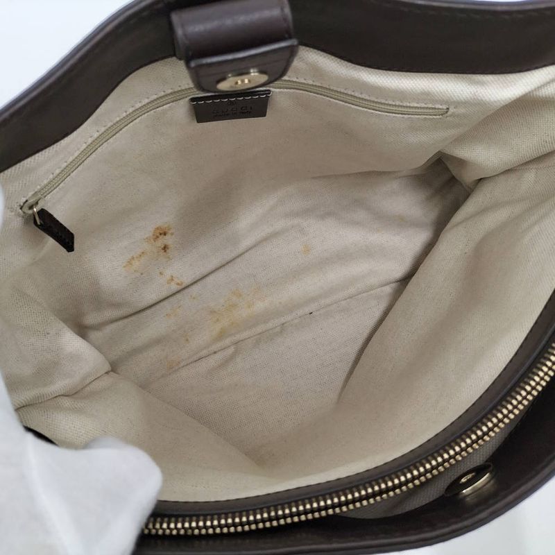 Gucci Ski Tote GG Canvas Leather Brown