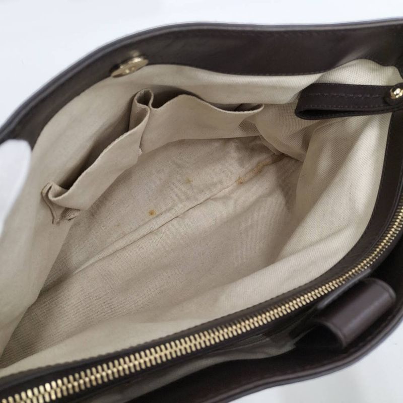 Gucci Ski Tote GG Canvas Leather Brown