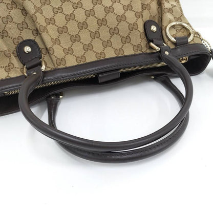 Gucci Ski Tote GG Canvas Leather Brown