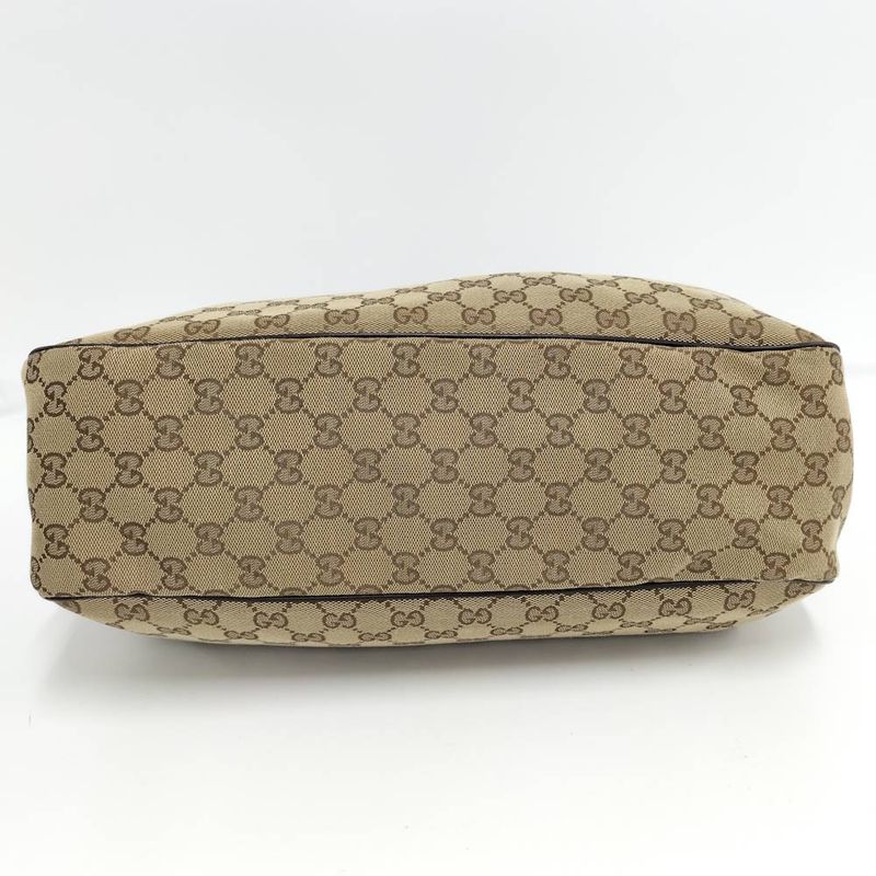 Gucci Ski Tote GG Canvas Leather Brown