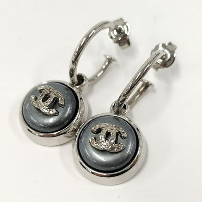 Chanel Earrings CC Logo Plated Blue